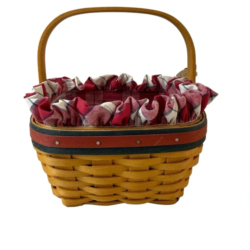 Longaberger All American 2001 Strawberry Basket Tie-on Basket Liner Protector